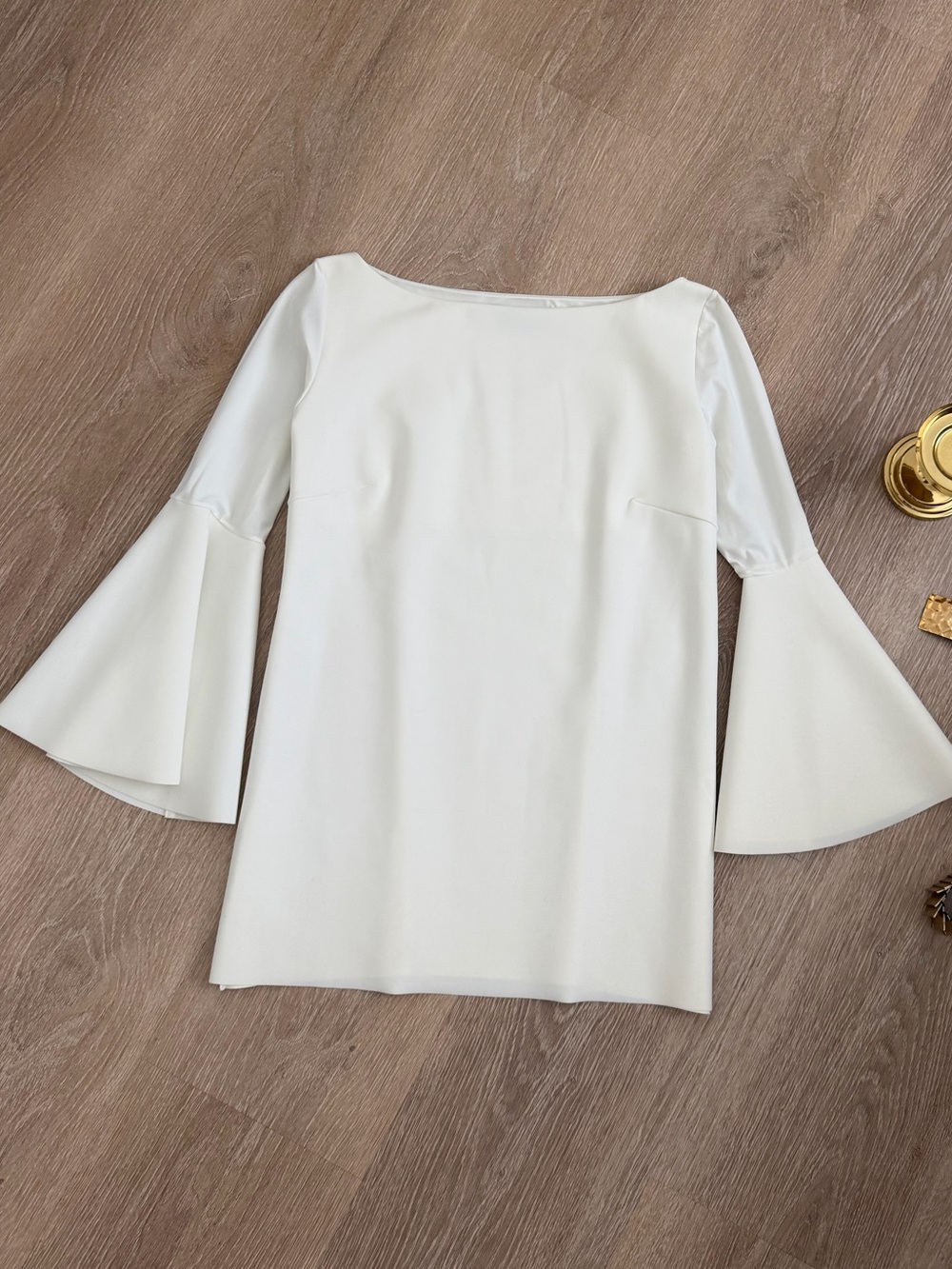Chiara Boni La Petite Robe White Bell Sleeve Mini Dress – IT 44 / US 8 / M